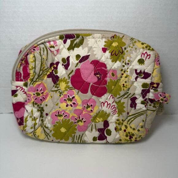 Vera Bradley Make Me Blush Floral Print Small Makeup Bag PVC Lined - Picture 4 of 6